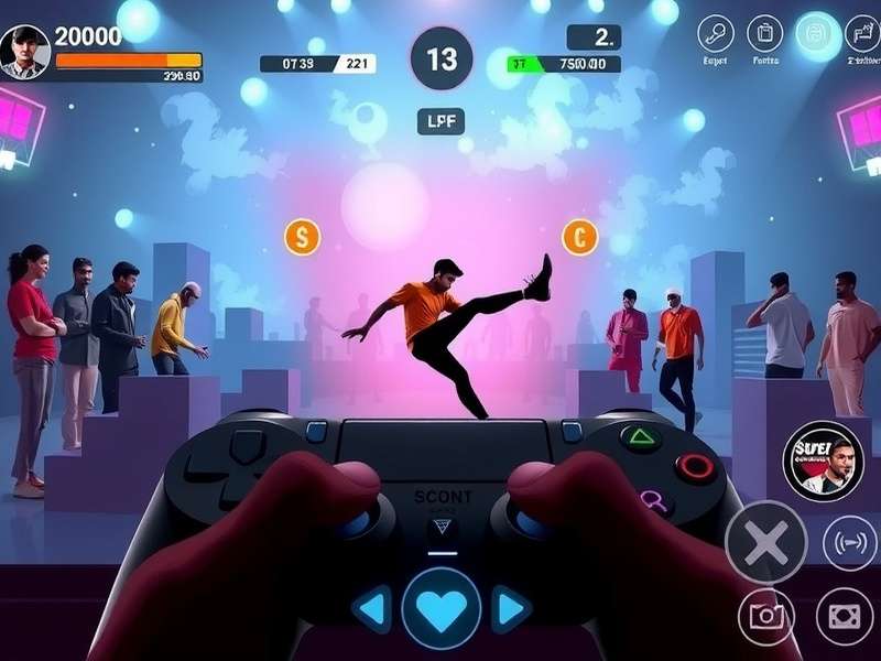 Super Kickers gameplay screenshot showing controls and player movement